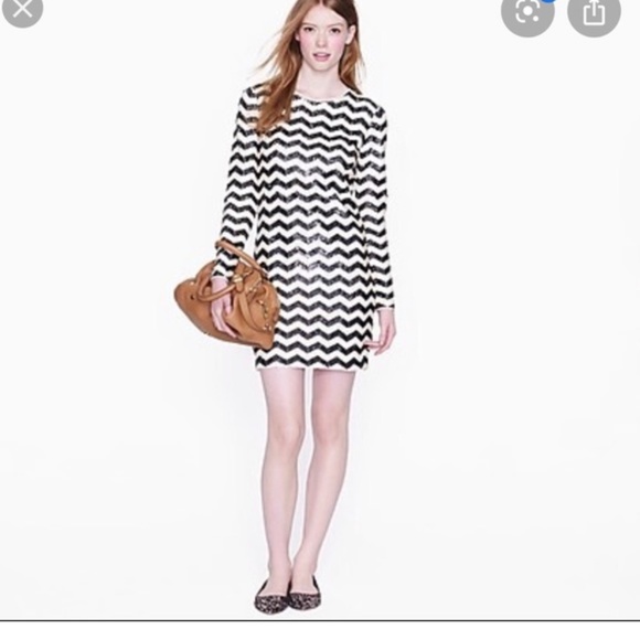 J. Crew Dresses & Skirts - - NWT J.crew sequin  chevron zigzag dress